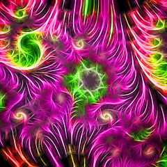 Abstract fractal illustration, concept art for poster, flyer, banner background, video background, billboards, pattern, art print, or design element.