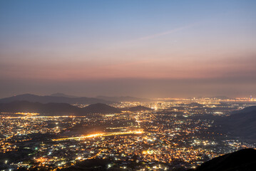 sunset over the city