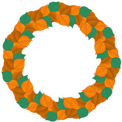 Fototapeta premium Autumn backgroun. Wreath of leaves