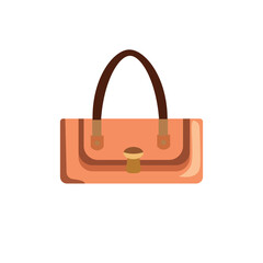 Women bag icon in cartoon style, flat illustration design - Vector