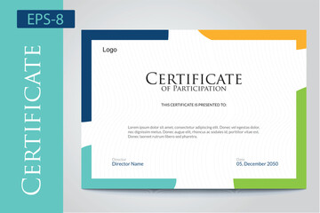 Colored Dark Blue and Green Circle Certificate Template attractive Colored Waves Certificate Design Template