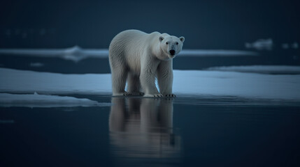  real polar bear on ice