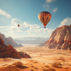 A hot air balloons in the sky