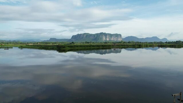 Natural mountain view with water of Phuphaman, Khonkaen, Thailand for create content about tourism of Thailand