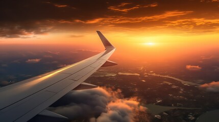 sunrise over the plane