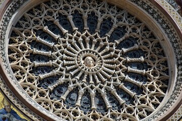 Orvieto in Italy and its wonderful white cathedral with some details of the front