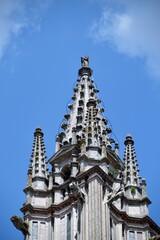 Orvieto in Italy and its wonderful white cathedral with some details of the front