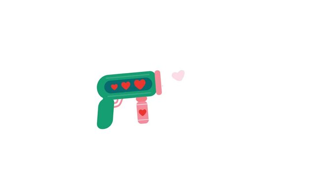 Animated Valentines Day Heart Gun icon background animated, logo symbol, social media