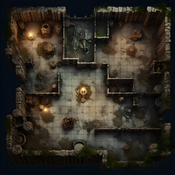 Dark Fantasy RPG Dungeon Map - A Tile Map for Your Adventure
