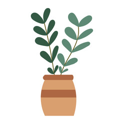 flower in a flowerpot on a white background vector