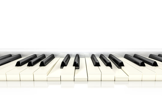 3d rendering of a classic piano keys background