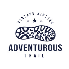 Fototapeta premium Vintage Retro Hipster Shoe Outdoor Sport Adventure Hiking Climbing Logo
