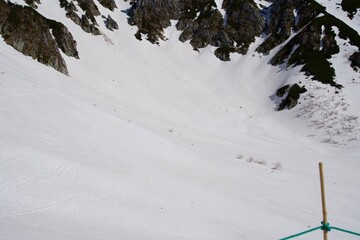 Snowy landscape of Kisokomagatake in May