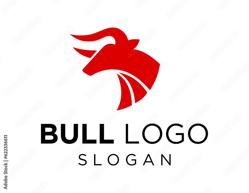 Poster logo about bull on a white background. created using the coreldraw application.