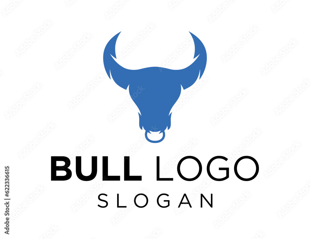 Poster logo about bull on a white background. created using the coreldraw application.