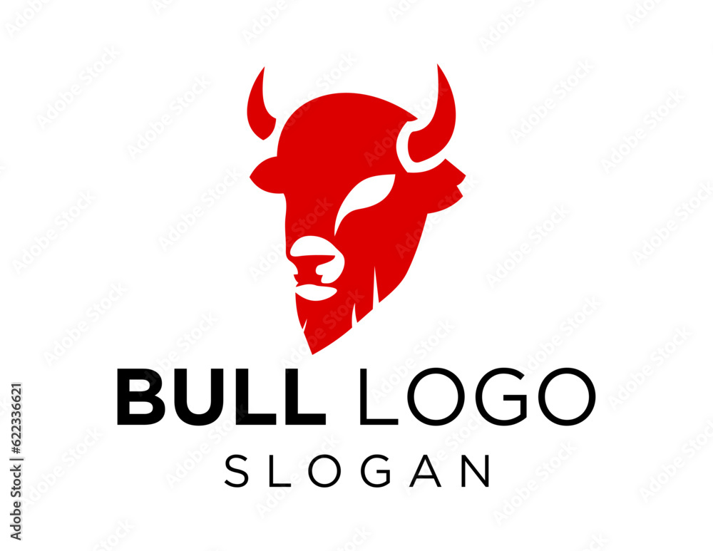 Poster logo about bull on a white background. created using the coreldraw application.