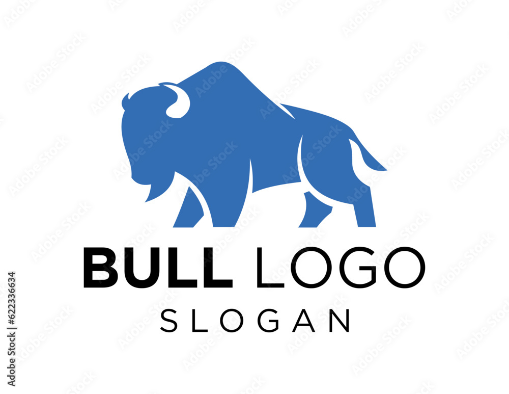 Poster logo about bull on a white background. created using the coreldraw application.