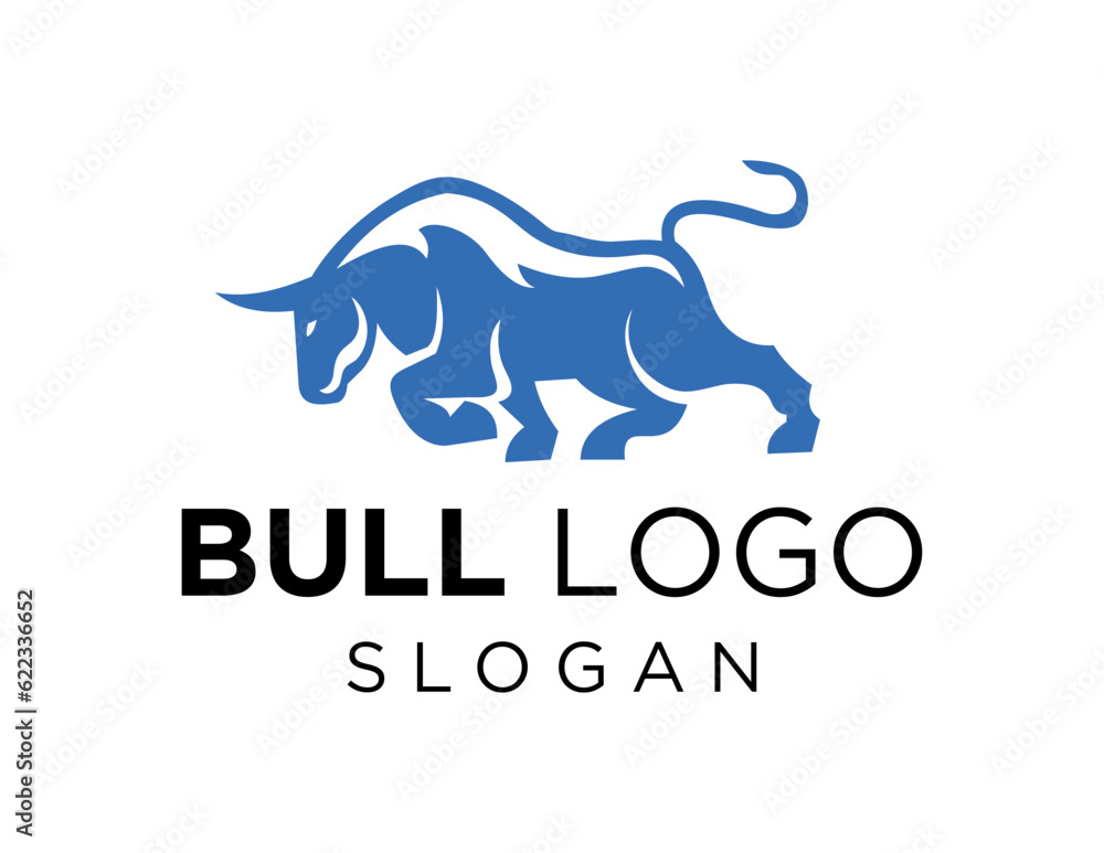 Poster logo about bull on a white background. created using the coreldraw application.