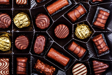 Close up shot of chocolates box