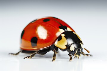 Fototapeta premium Insect red ladybug on a white background.