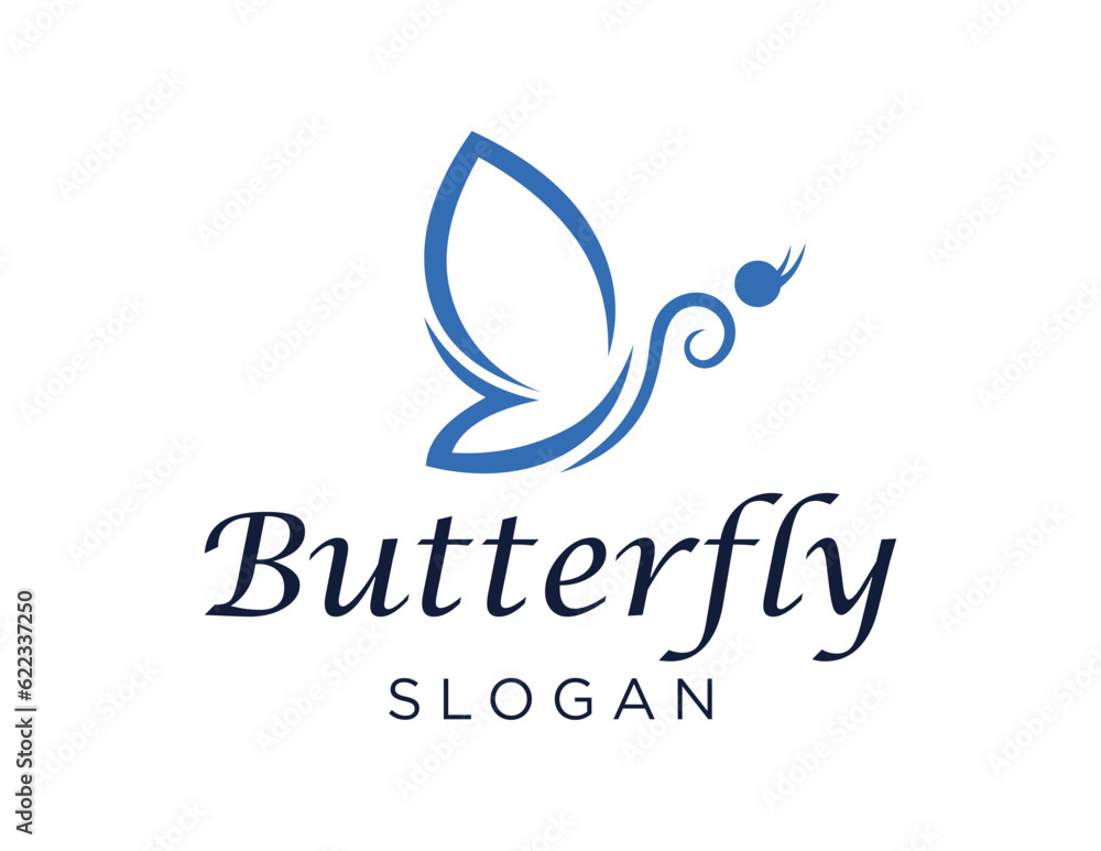 Poster logo about butterfly on a white background. created using the coreldraw application.