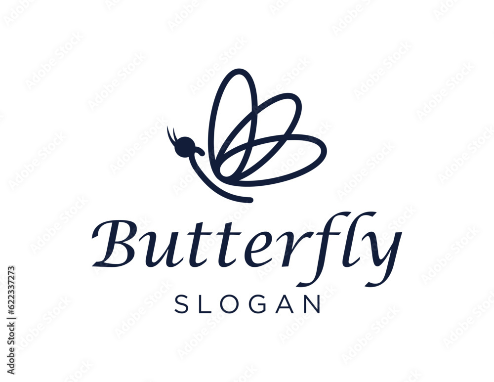Poster logo about butterfly on a white background. created using the coreldraw application.