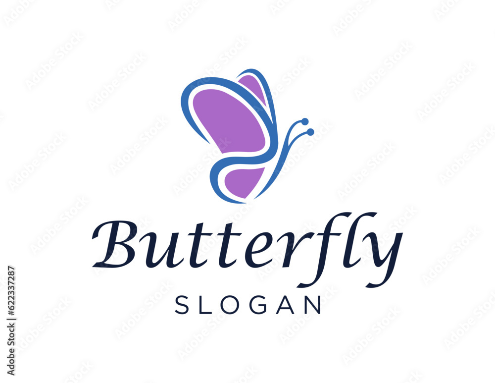 Aufkleber logo about butterfly on a white background. created using the coreldraw application.