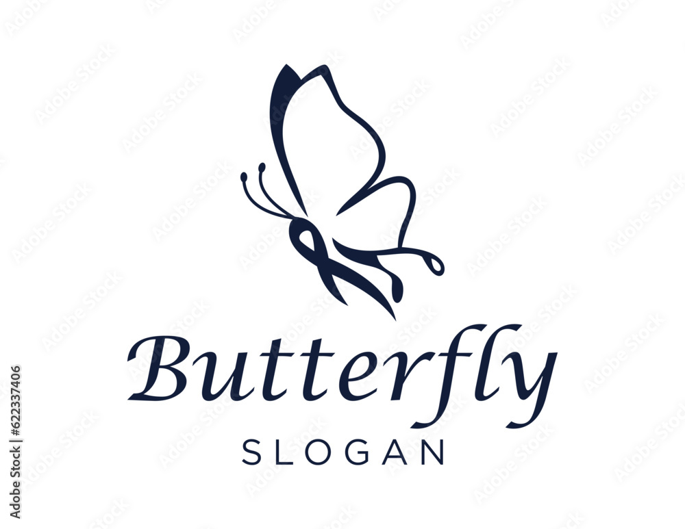 Poster logo about butterfly on a white background. created using the coreldraw application.