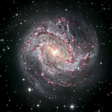 Messier 83, Southern Pinwheel Galaxy, M83 or NGC 5236 is a barred spiral galaxy in the constellation Hydra. Elements of this image furnished by NASA.