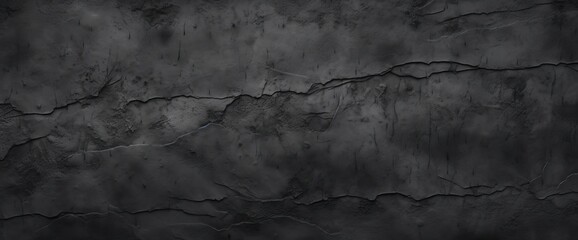 Obraz premium Panorama of Black cement wall texture and background seamless with high resolution