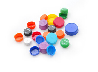 plastic bottle caps, colored caps