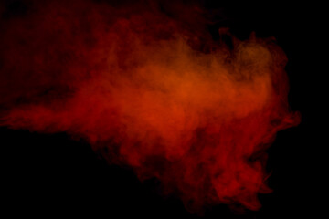 Orange and red steam on a black background.