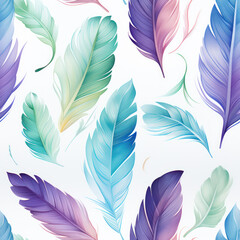 Fototapeta na wymiar Feather Seamless Pattern Background
