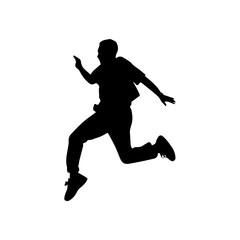Fototapeta na wymiar jumping figure silhouette illustration