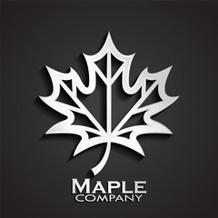 3d silver maple leaf logo design