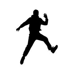 Fototapeta na wymiar jumping figure silhouette illustration
