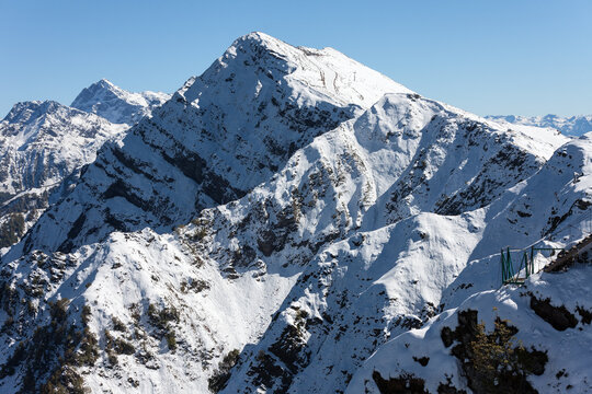 Kamenniy Stolb - Peak covered with snow, Sochi, Krasnaya Polyana, Rosa Khutor, Russia