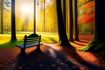 bench in autumn park