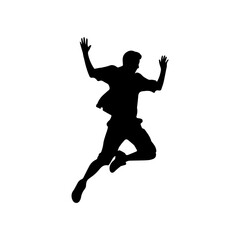 Fototapeta na wymiar jumping figure silhouette illustration