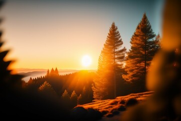 sunset in the mountains