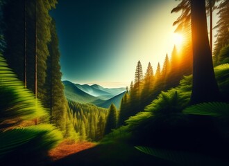 sunset in the mountains