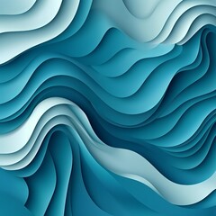 Fototapeta premium wavy background blue paper style Generative AI