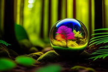 glass ball in the garden