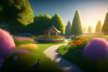 landscape with rainbow