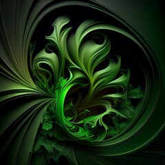 green abstract background Generative AI