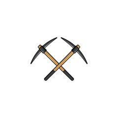 crossed Pickaxes mining tool vector graphics