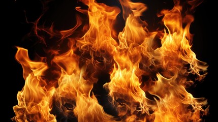 Flame in black background, AI generated Image
