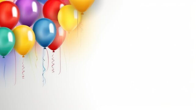 Balloons in white background, AI generated Image