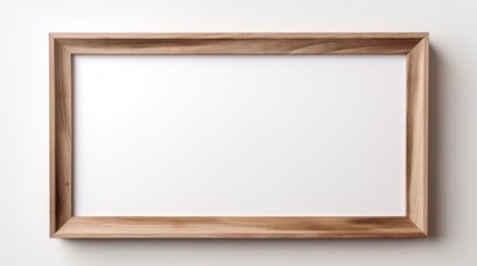 Fototapeta premium Mockup of a thin light colored wood portrait frame, AI generated Image