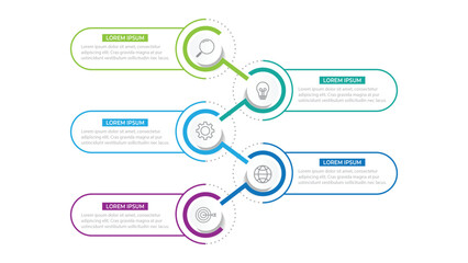 Vector abstract elements of graph infographic template with label, integrated circles. business concept with 5 options.